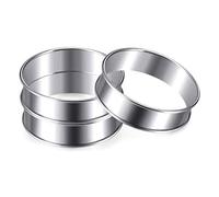 Sirxlevcy 10 Pcs Double Rolled Tart Rings Stainless Steel Muffin Rings Crumpet Rings Round Tart Rings for Home Food