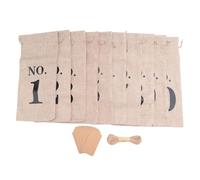 Sirxlevcy 10Pcs Burlap Wine Bags with Tags for Blind Wine Tasting, Numbered Hessian Cloth Glass Bottle Gift Bags for Christmas Wedding Party Decoration