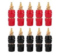 Sirxlevcy 10Pcs/Lot Gold Plated Banana Binding Post Large Current Amplifier 4mm Banana Plug Jack Socket Speaker Terminal 5 Pairs