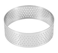 Sirxlevcy 10Pcs Round Dessert Stainless Steel Perforated Fruit Pie Quiche Cake Mousse Mold Kitchen Baking Mold 6cm
