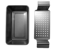 Sirxlevcy 12 Inch Professional Healthy Meatloaf Pan Non-Stick Barbecue Tray Rectangular Loaf Pan with Insert Rack