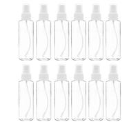 Sirxlevcy 12 Pack Fine Mist Clear Bottles 120 Ml (4 Oz) with Pump Cap, Reusable and Refillable Small Empty Plastic Bottles for Travel, Essential Oils, Perfumes