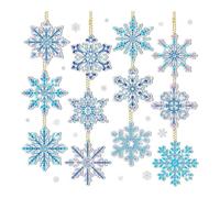 Sirxlevcy 12PCS DIY Snowflake Keychain Bookmark Material Kit Diamond Mosaic Crafts Kits Handmade Pendant,B Easy Install