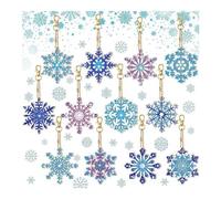 Sirxlevcy 12PCS DIY Snowflake Keychain Bookmark Material Kit Diamond Mosaic Crafts Kits Handmade Pendant,A Easy Install Easy to Use