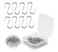 Sirxlevcy 150 Pieces Mini S Hooks Connectors Metal S-Shaped Wire Hook Hangers for DIY Crafts, Hanging Jewelry, Key Chain and Tags