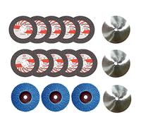 Sirxlevcy 16Pcs 75X10Mm Angle Grinding Wheel Set Wood Metal Cutting Disc HSS Carbide Polishing Sheet for 12V Mini Angle Grinder