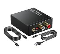 Sirxlevcy 192KHz Digital to Analog Audio Converter, Toslink Optical to 3.5mm Adapter for PS 4 HD DVD Home Theater System Easy Install