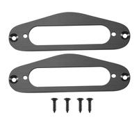 Sirxlevcy 2 Pcs Guitar Pickup Frame Mounting Ring Single Coil Metal Flat Humbucker Pickup Ring for TL Style Electric Guitars(Black)