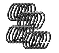 Sirxlevcy 24 PCS Shower Curtain Rings Plastic Shower Curtain Hooks for Bathroom Shower Rod