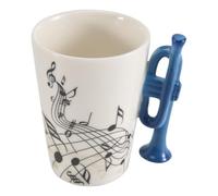 Sirxlevcy 240Ml Ceramic Mug Music Ceramic Mug Cute Coffee Tea Milk Stave Mugs and Cups with Handle Novelty Gifts Trumpet
