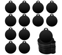 Sirxlevcy 25 Pack Round Blank Tags Black Aluminum About 35mm Stamping Blanks Engraving Blanks Discs Metal Blanks Keychain Dog Tag