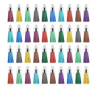 Sirxlevcy 250Pcs/Set Keychain Tassels Bulk Colored Leather Tassel Pendants for DIY Keychain and Craft