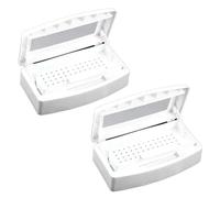 Sirxlevcy 2PCS Manicure Tool Disinfection Box Hygienic Portable Alcohol Disinfection Filter Cleaning Box Cleaning Box