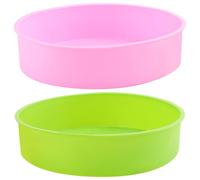 Sirxlevcy 2Pcs Silicone Cake Molds,8 Inch Round Cake Tins,Non Stick Baking Molds,Bakeware for Chocolate Cookies/Breads