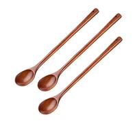 Sirxlevcy 3 Pcs Wooden Mixing Spoons Kitchen Soup Serving Spoons Long Handle Cooking Spoons for Kitchen Stirring Serving Cooking