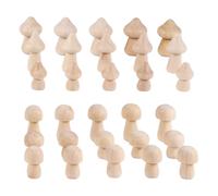 Sirxlevcy 30 Pieces Unfinished Wooden Mushroom 6 Sizes of Natural Wooden Mushrooms for Arts & Crafts Projects Decoration