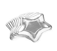 Sirxlevcy 30Pcs Star Shaped Paper Plates Gold Disposable Party Plate Pentagram Dinnerware Plate for Tableware Supplies, Silver