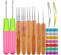 Sirxlevcy 31Pc Crochet Needle Locking Tool Set, Dreadlocks Needles Hair Bent Interlocking Tools with Dreadlocks Hair Ring