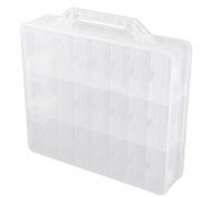 Sirxlevcy 48 Cells 2 Layer Nail Polish Organizer Portable Clear Nail Supplies Needlework Storage Box Adjustable Storage Case