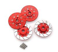 Sirxlevcy 4PCS Metal Brake Disc Wheel Rim Box Metal Hex Adapter 12mm for 1/10 D4 On-Road Racing RC Car Parts,Red