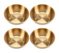 Sirxlevcy 4PCS Stainless Steel Round Small Dish Golden Sauce Seasoning Dish Home Restaurant Kitchen Soy Sauce Dish