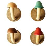 Sirxlevcy 4Piece Non-Perforated Solid Wood Hook Kitchen Bathroom Cloakroom Door Hook Wooden
