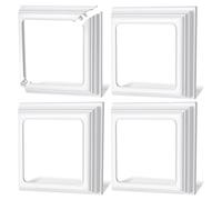 Sirxlevcy 4x4Inch Vinyl Post Skirt-White Post Base Cover Trim for Wood and Vinyl Posts,Deck and Porch Column,Stair Rails-Set of 4