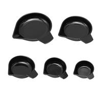 Sirxlevcy 5 Sizes Weighing Powder Pans Narrow Spout Plastic Weighing Dishes Black Plastic for Weigh Liquid Powder Gems