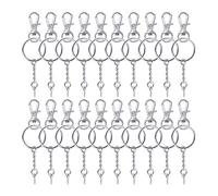 Sirxlevcy 50 Pieces Metal Swivel Clasps Lanyard Snap Hook Lobster Claw Clasp and Key Rings Keychain with 11mm Screw Eye Pins