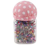 Sirxlevcy 500Pcs Sewing Pins Pearl Needles Pink Fabric Cover Pin Cushion Bottle Tailoring Process