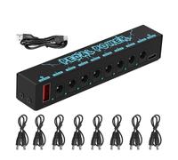 Sirxlevcy 5V Guitar Pedals Power Supply with 8 Way Outputs Portable Pedalboard Power Supply Guitars Effect Power Supply Easy to Use