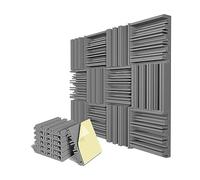 Sirxlevcy 6 Pcs Self-Adhesive Acoustic Foam Panels,12 X 12 X 2 Inches Sound Absorbing Foam,Recording Studio Sound Proof Foam Grey Easy Install