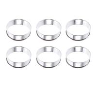 Sirxlevcy 6 Pieces Muffin Tart Rings Double Rolled Tart Ring Stainless Steel Muffin Rings Metal Round Ring Mold for Food Making
