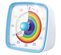 Sirxlevcy 60-Minute Visual Timer with Night Light, Countdown Timer,Pomodoro Timer with Rainbow Pattern for Kids and Adults Easy Install Blue