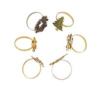 Sirxlevcy 6Pcs Christmas Napkin Rings Xmas Napkin Holder Rings Wreath for Holiday Party Dinner Table Decoration