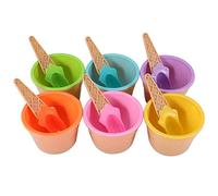 Sirxlevcy 6Pcs Ice Cream Bowl Set Ice Cream Spoon Bowl Tableware Set Children Cartoon Bowl