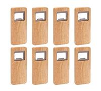 Sirxlevcy 8 Pack Wood Beer Bottle Opener Wooden Handle Corkscrew Stainless Steel Square Openers Bar Kitchen Accessories Party Gift