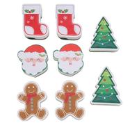 Sirxlevcy 8 Piece Christmas Sponges Kitchen Dual Sided Dish Sponges As Shown for Washing Dishes Santa Christmas Tree Gingerbread Man
