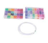 Sirxlevcy Beads, 1,900 Pcs 9mm Beads Set in 24 Colors with Elastic String for Bracelet Jewelry Making