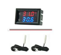 Sirxlevcy Black 4-28V Digital Thermometer Double Display Detectors Snowmobile Candle Temperature Car Thermometer B 1Set
