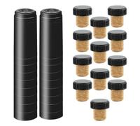 Sirxlevcy Caps Wrap Wine Bottle Seals Kit 50 Pcs Black Pvc Heat Shrink Wine Bottle Seals 50 Pcs Wine Corks Kit Heat Pvc Shrink Wrap