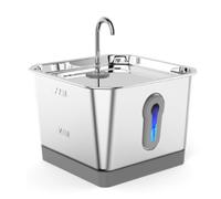 Sirxlevcy Cat Water Fountain Stainless Steel: 3.5L Automatic Pet Water Fountain - Dog Water Dispenser with Water Level Window