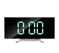 Sirxlevcy Digital Alarm Clock, 7 Inch Curved Dimmable LED Screen Digital Clock for Kids Bedroom, Green Large Number Clock, Smart Alarm Clock,Snooze Function,12/24 Hour, USB Port