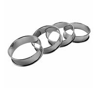 Sirxlevcy Double Rolled Tart Rings, English Muffin Rings Professional Crumpet Rings Set of 4