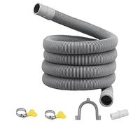 Sirxlevcy Drain Hose Extension Set Universal Washing Machine Hose 2M, Include Bracket Hose Connector and Hose Clamps Drain Hoses