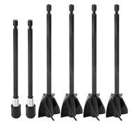 Sirxlevcy Epoxy Resin Paint Mixer Paddles for Drill,4Pcs Reusable Paint Stirrer Resin Drill Mixer Paddles and 2Pcs Extension Rods