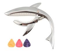 Sirxlevcy Guitar Capo Zinc Alloy Capo for Acoustic Electric Classical Guitars and Ukulele Capo with Pick,Silver