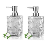 Sirxlevcy Hands Soap Dispenser, Clear Acrylic Plastic Liquid Pump Bottles Refillable Lotion Dispenser for Bathroom Decor B
