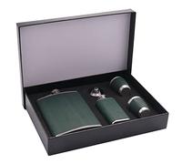 Sirxlevcy Hip Flask Set Stainless Steel Flask of Gifts for Men 260ML Bar Party Camping Barbecue Portable Pocket Flask Green