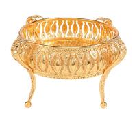 Sirxlevcy Home Food Tray Vintage Fruit Plate Table Snack Iron Storage Box Oval Tray Gold Fruit Basket Desk Decor